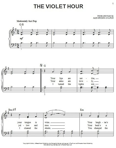 open zoom image for The Violet Hour - Easy Piano, New, Main