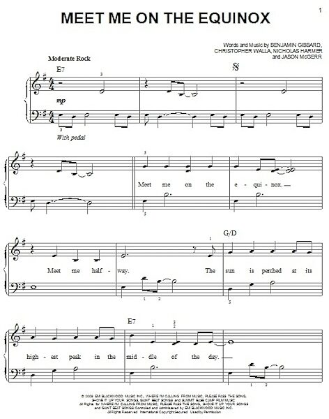 open zoom image for Meet Me On The Equinox - Easy Piano, New, Main