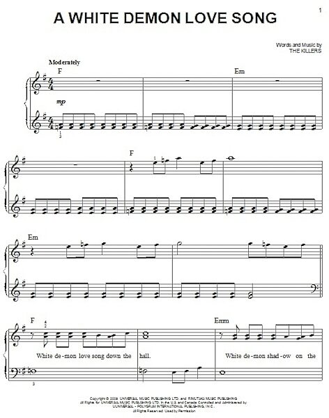 open zoom image for A White Demon Love Song - Easy Piano, New, Main