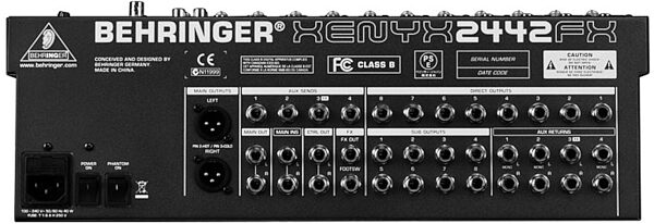 open zoom image for Behringer XENYX 2442FX Mixer with Effects, Rear
