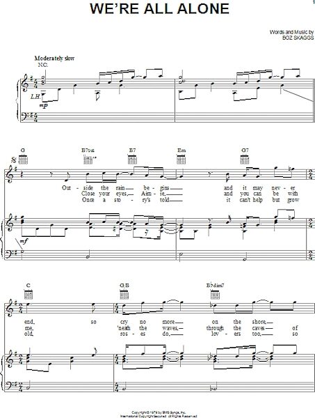 open zoom image for We're All Alone - Piano/Vocal/Guitar, New, Main