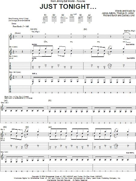 open zoom image for Just Tonight... - Guitar TAB, New, Main