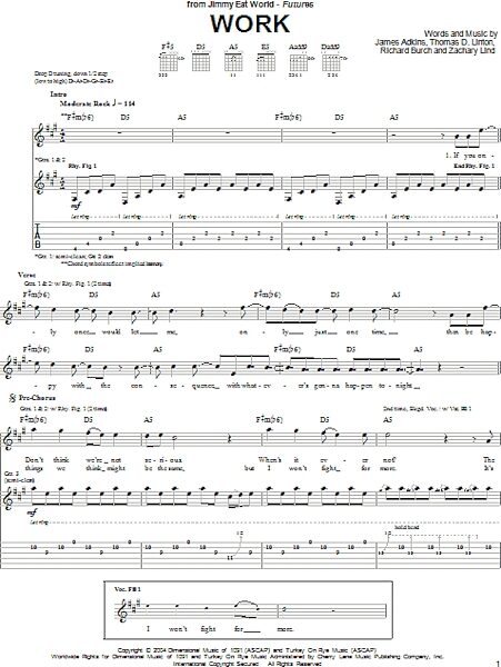 open zoom image for Work - Guitar TAB, New, Main