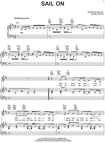 open zoom image for Sail On - Piano/Vocal/Guitar, New, Main