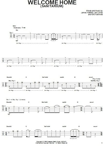 open zoom image for Welcome Home (Sanitarium) - Ukulele, New, Main