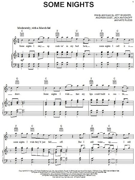open zoom image for Some Nights - Piano/Vocal/Guitar, New, Main