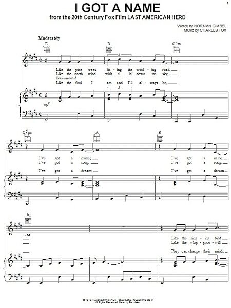 open zoom image for I Got A Name - Piano/Vocal/Guitar, New, Main