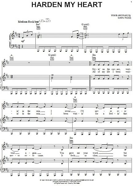 open zoom image for Harden My Heart - Piano/Vocal/Guitar, New, Main
