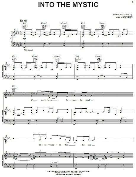 open zoom image for Into The Mystic - Piano/Vocal/Guitar, New, Main