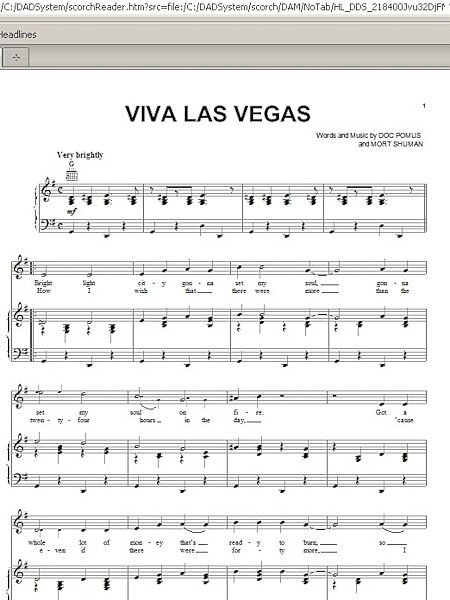 open zoom image for Viva Las Vegas - Piano/Vocal/Guitar, New, Main