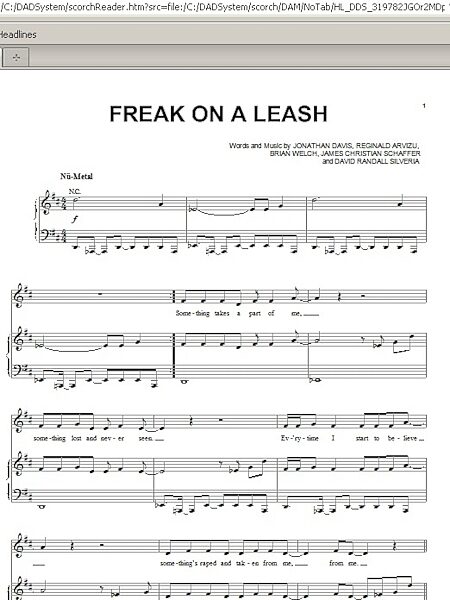 open zoom image for Freak On A Leash - Piano/Vocal/Guitar, New, Main