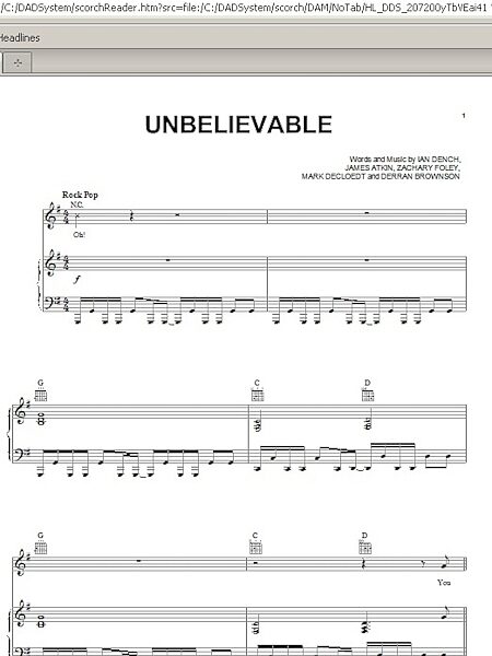 open zoom image for Unbelievable - Piano/Vocal/Guitar, New, Main