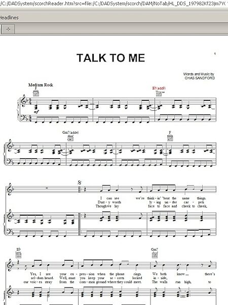 open zoom image for Talk To Me - Piano/Vocal/Guitar, New, Main