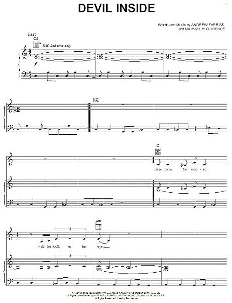 open zoom image for Devil Inside - Piano/Vocal/Guitar, New, Main