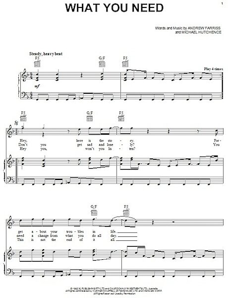 open zoom image for What You Need - Piano/Vocal/Guitar, New, Main
