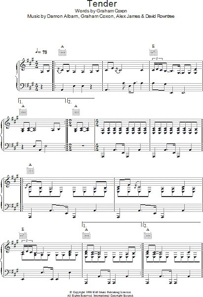 open zoom image for Tender - Piano/Vocal/Guitar, New, Main
