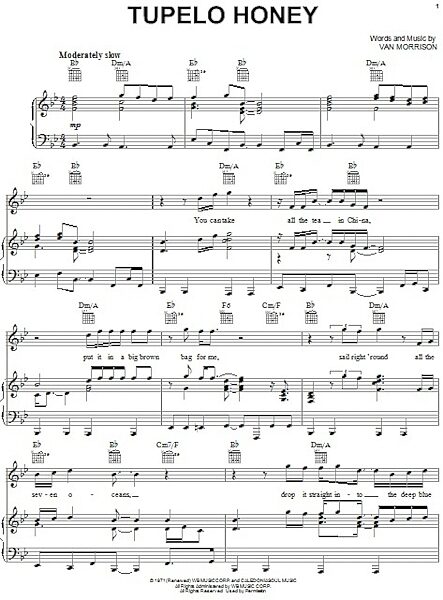 open zoom image for Tupelo Honey - Piano/Vocal/Guitar, New, Main
