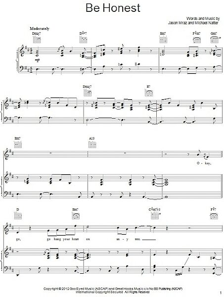 open zoom image for Be Honest - Piano/Vocal/Guitar, New, Main