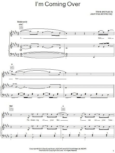 open zoom image for I'm Coming Over - Piano/Vocal/Guitar, New, Main