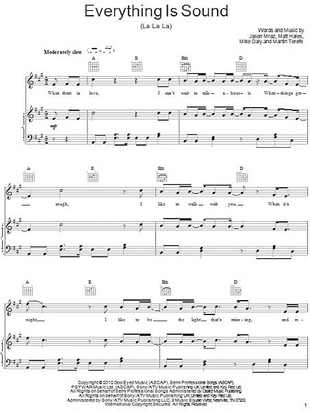 open zoom image for Everything Is Sound (La La La) - Piano/Vocal/Guitar, New, Main