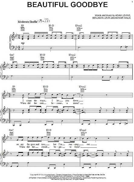 open zoom image for Beautiful Goodbye - Piano/Vocal/Guitar, New, Main