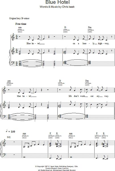 open zoom image for Blue Hotel - Piano/Vocal/Guitar, New, Main