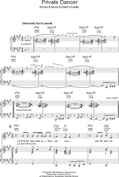 open zoom image for Private Dancer - Piano/Vocal/Guitar, New, Main