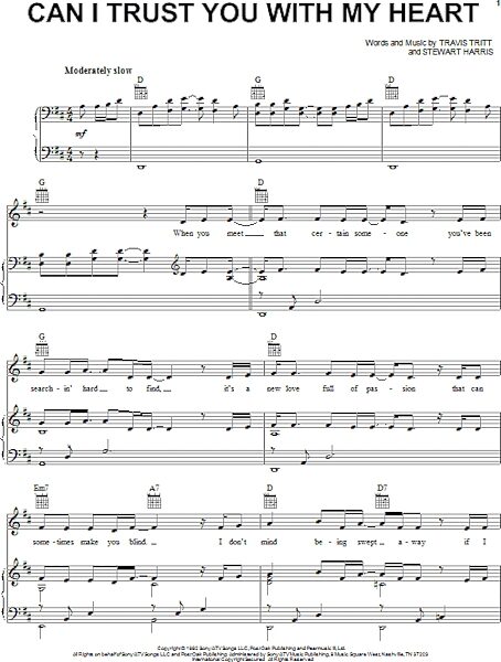 open zoom image for Can I Trust You With My Heart - Piano/Vocal/Guitar, New, Main