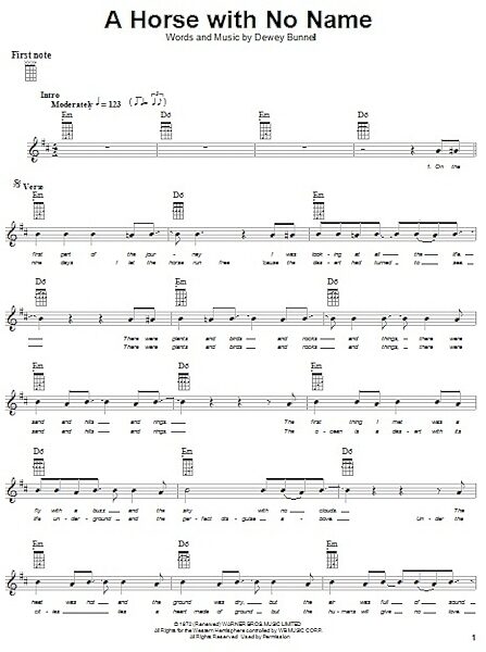 open zoom image for A Horse With No Name - Ukulele, New, Main