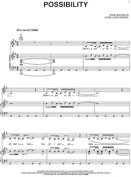 open zoom image for Possibility - Piano/Vocal/Guitar, New, Main
