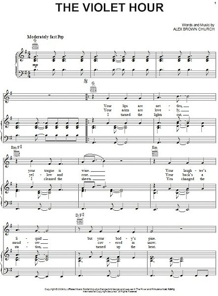 open zoom image for The Violet Hour - Piano/Vocal/Guitar, New, Main