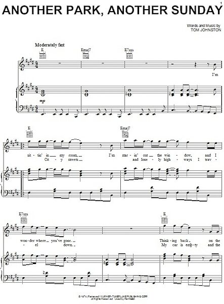 open zoom image for Another Park, Another Sunday - Piano/Vocal/Guitar, New, Main