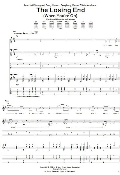 open zoom image for (When You're On) The Losing End - Guitar TAB, New, Main