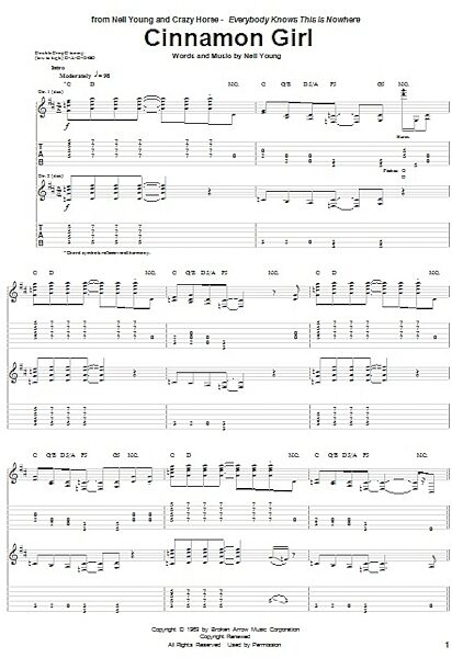 open zoom image for Cinnamon Girl - Guitar TAB, New, Main