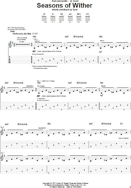 open zoom image for Seasons Of Wither - Guitar TAB, New, Main
