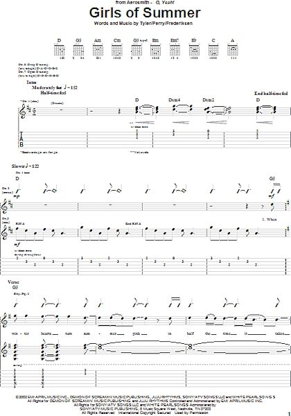 open zoom image for Girls Of Summer - Guitar TAB, New, Main