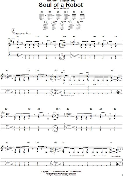 open zoom image for Soul Of A Robot - Guitar TAB, New, Main
