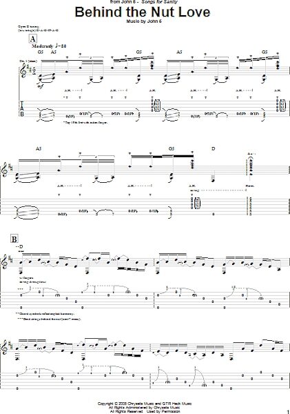 open zoom image for Behind The Nut Love - Guitar TAB, New, Main