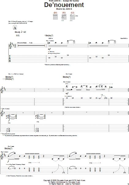 open zoom image for De'nouement - Guitar TAB, New, Main