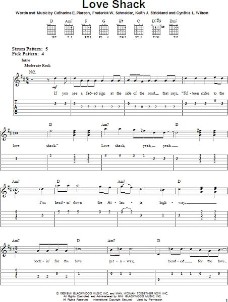 open zoom image for Love Shack - Easy Guitar with TAB, New, Main