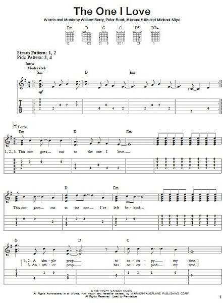 open zoom image for The One I Love - Easy Guitar with TAB, New, Main