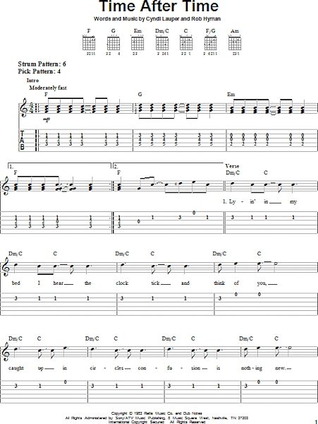 open zoom image for Time After Time - Easy Guitar with TAB, New, Main
