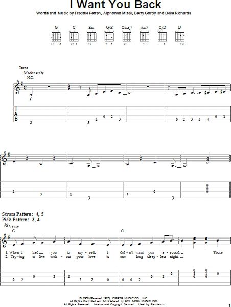 open zoom image for I Want You Back - Easy Guitar with TAB, New, Main