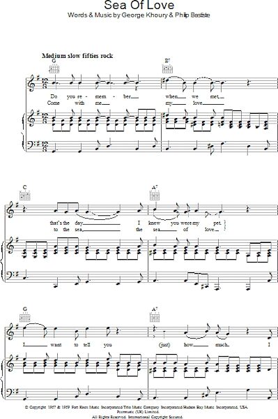 open zoom image for Sea Of Love - Piano/Vocal/Guitar, New, Main
