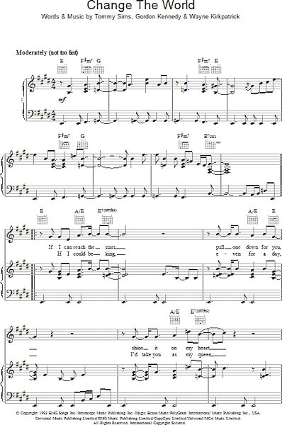 open zoom image for Change The World - Piano/Vocal/Guitar, New, Main