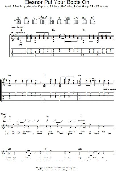 open zoom image for Eleanor Put Your Boots On - Guitar TAB, New, Main