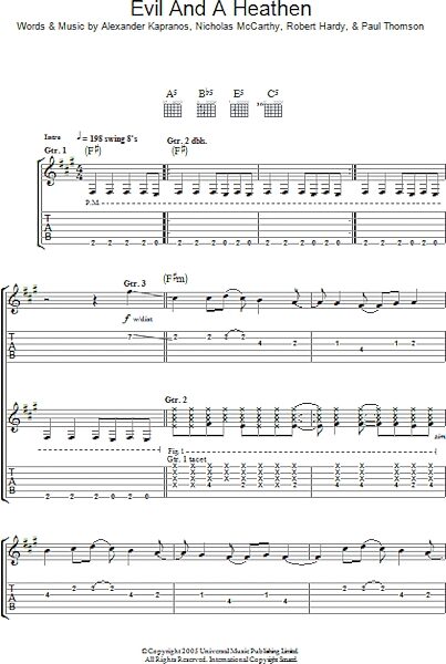 open zoom image for Evil And A Heathen - Guitar TAB, New, Main