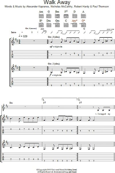 open zoom image for Walk Away - Guitar TAB, New, Main