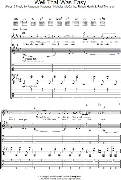 open zoom image for Well That Was Easy - Guitar TAB, New, Main