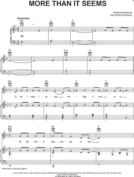 open zoom image for More Than It Seems - Piano/Vocal/Guitar, New, Main